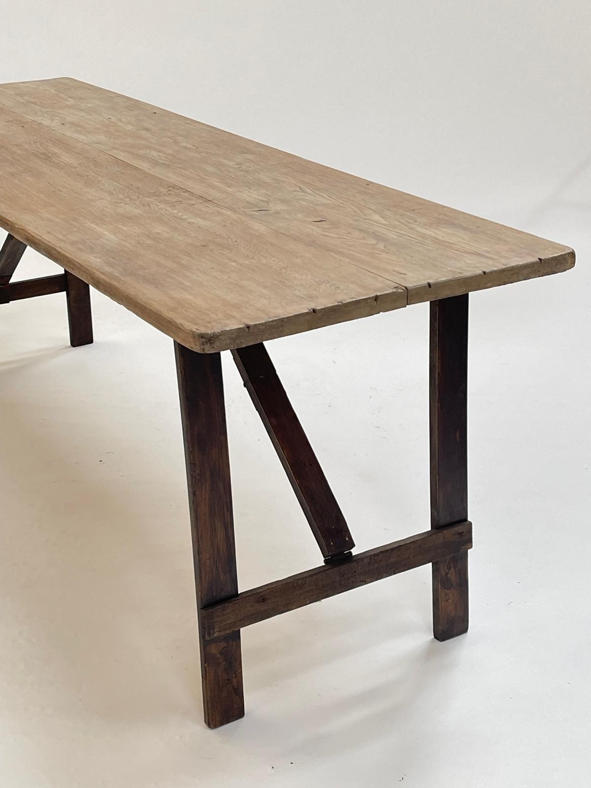 Vintage Oak 6 Seater Trestle Table