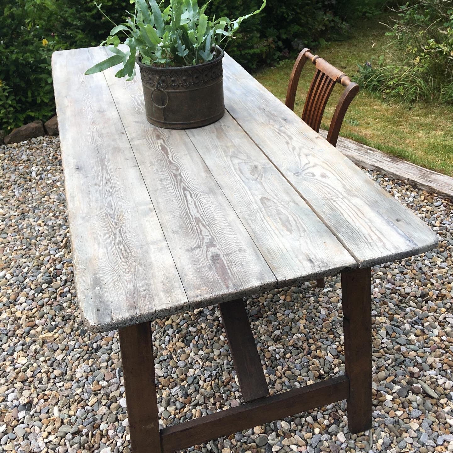 Vintage rustic trestle table