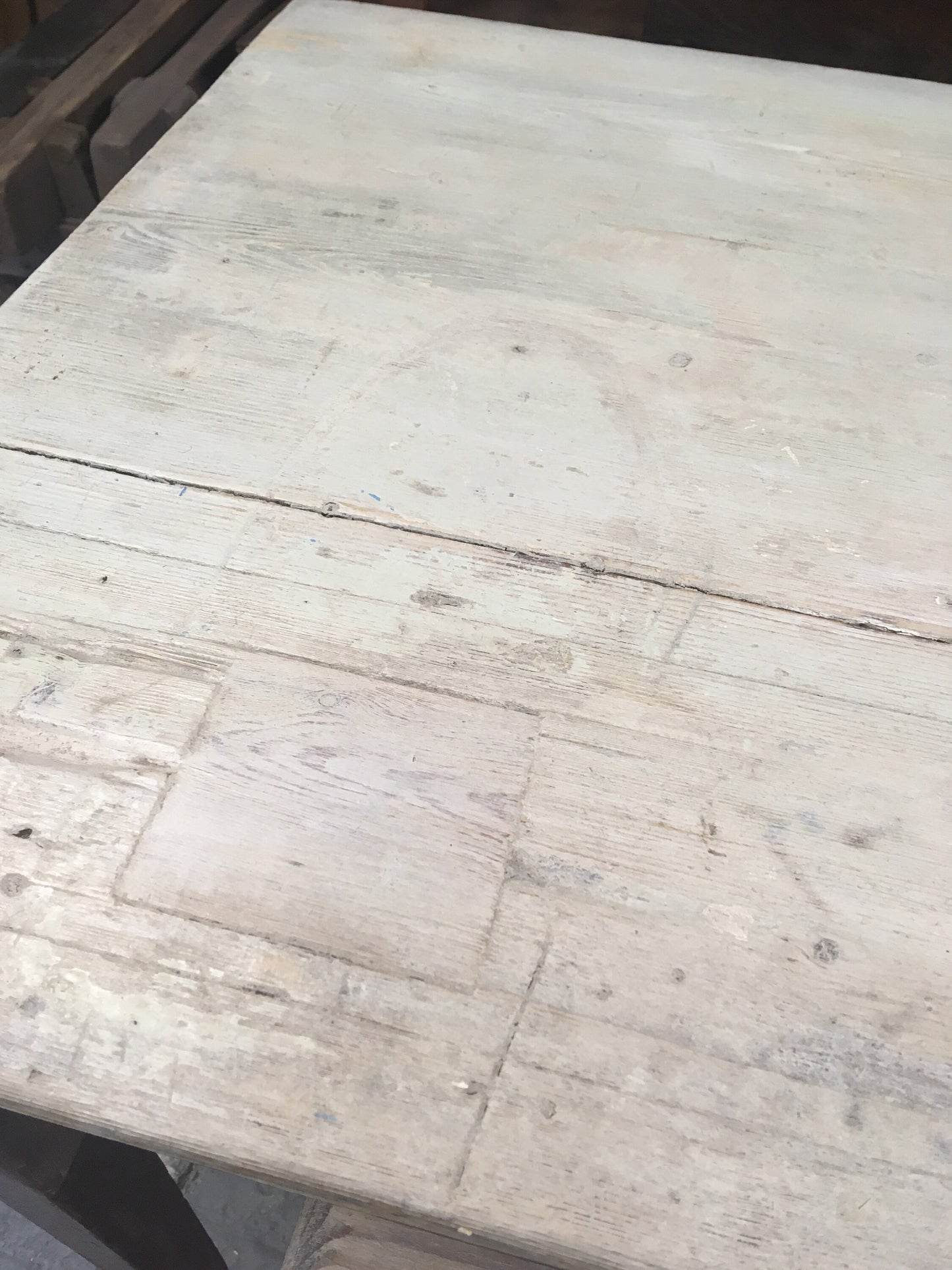Rustic painted vintage farmhouse table / work table
