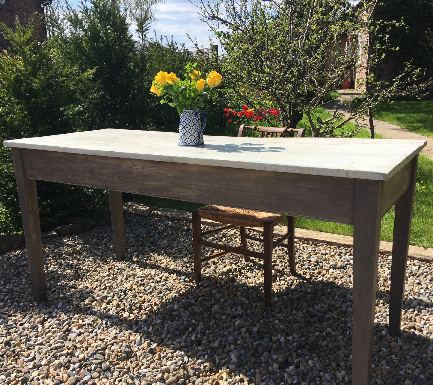 Rustic painted vintage farmhouse table / work table