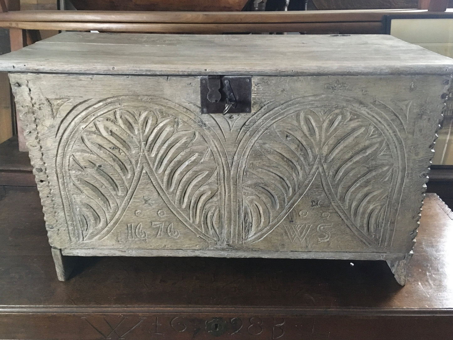 Charles II limed Elm coffer