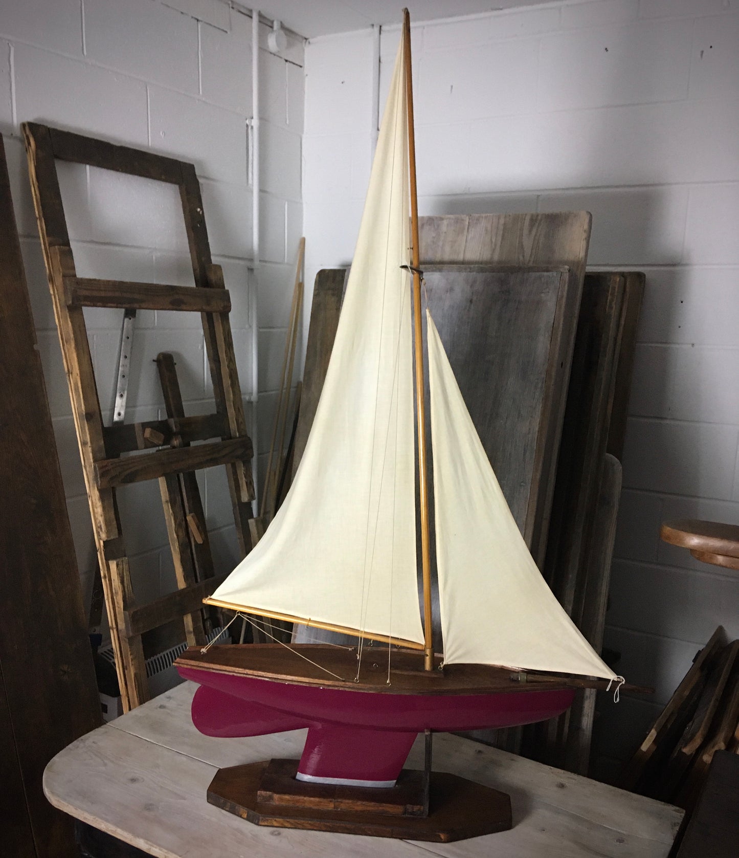 Large Antique pond yacht