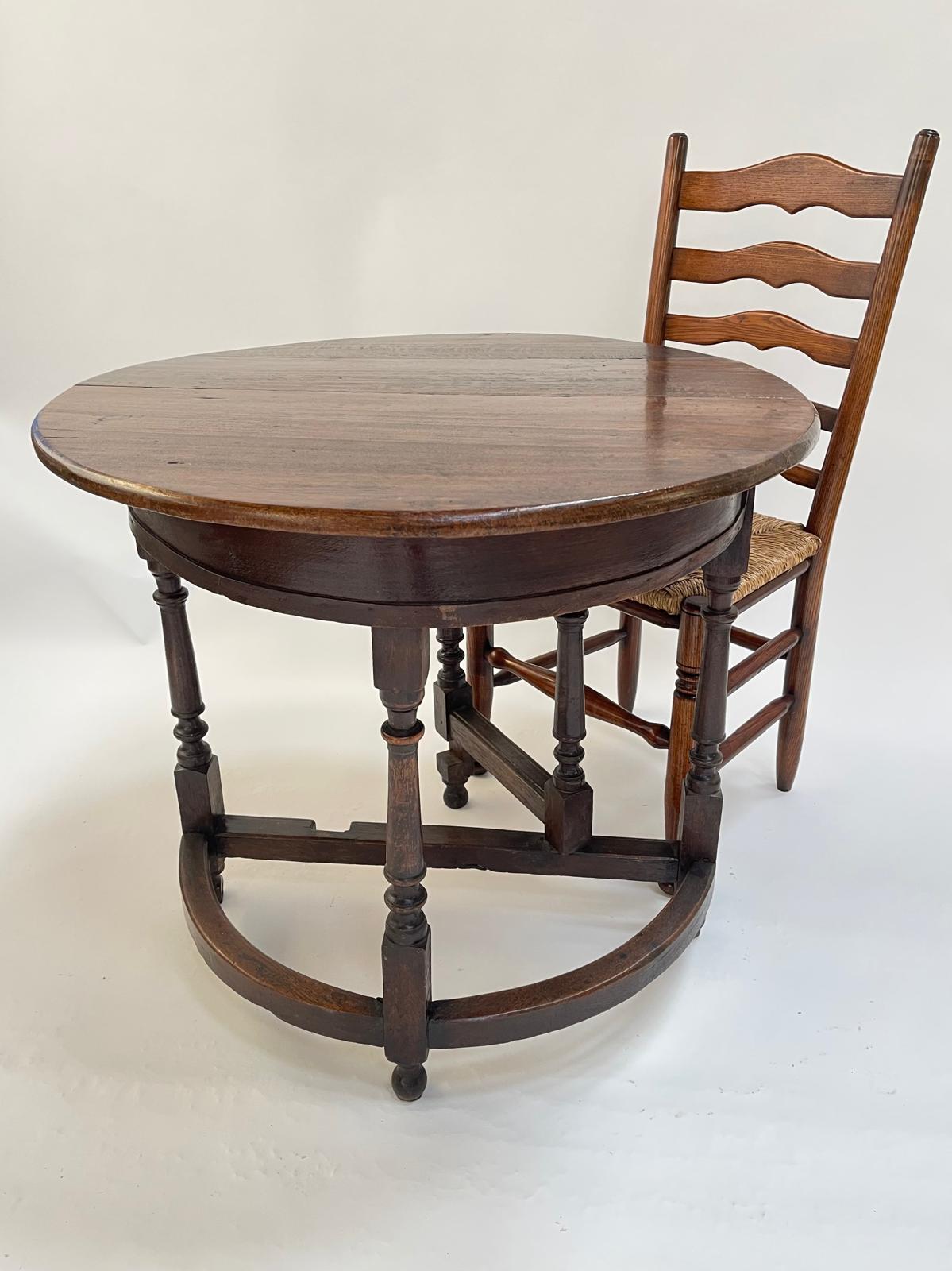 Antique Demi Lune gate leg table