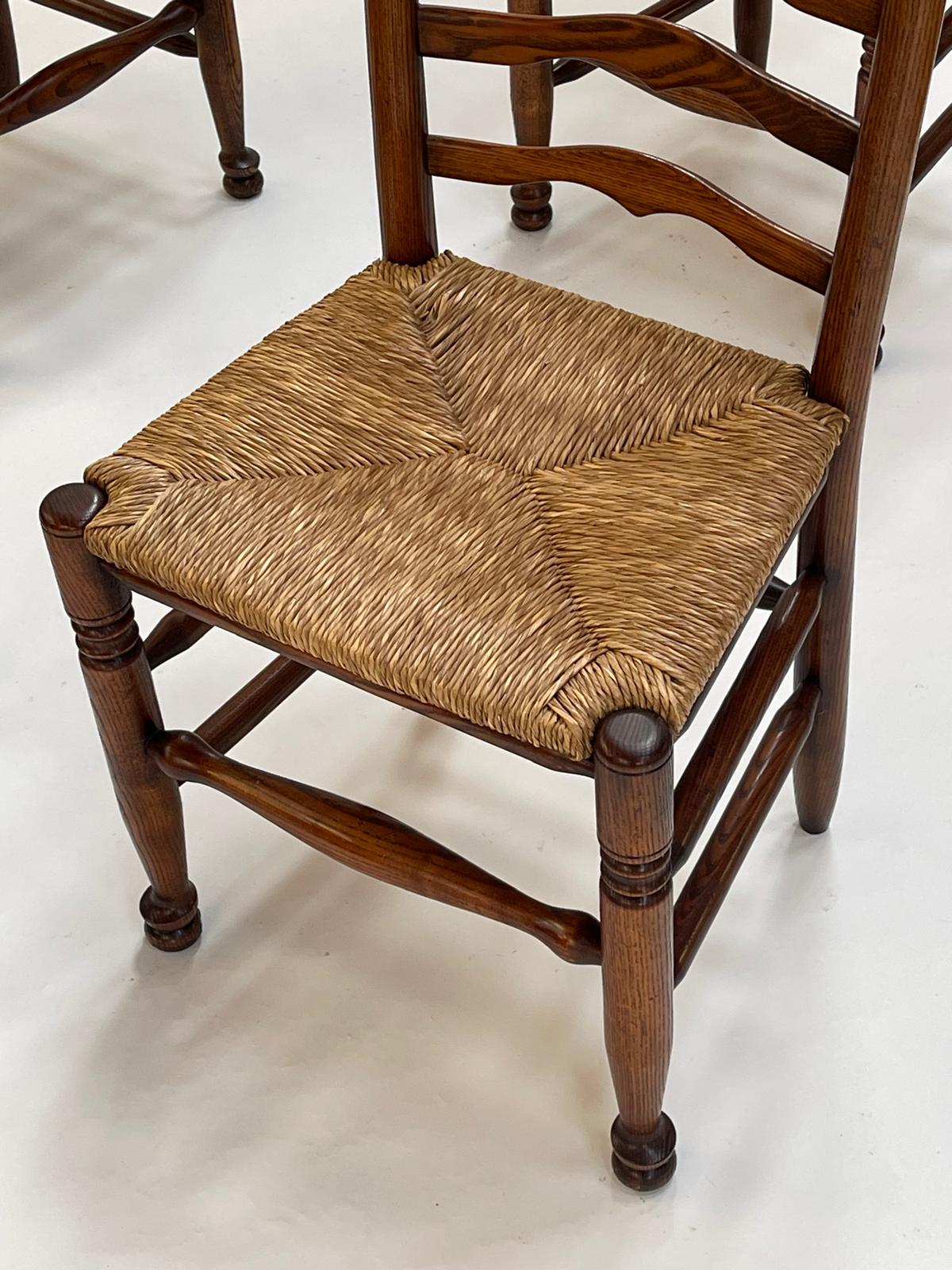 A set of 4 Vintage Ladder Back Dining Chairs