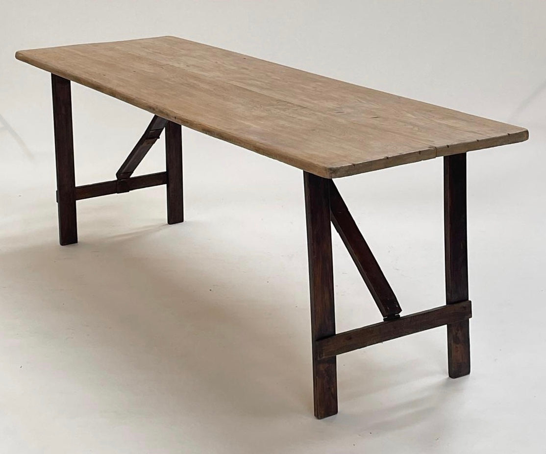 Vintage Oak 6 Seater Trestle Table