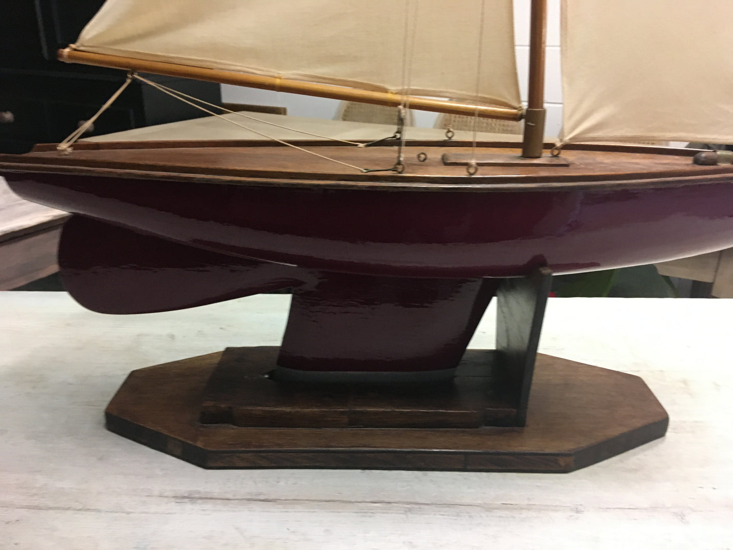 Large Antique pond yacht