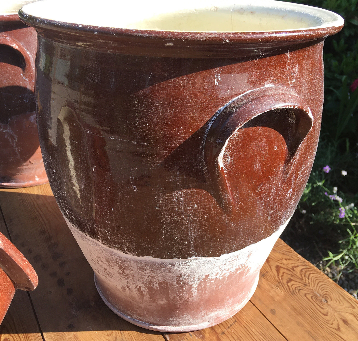 Large antique terracotta storage pot