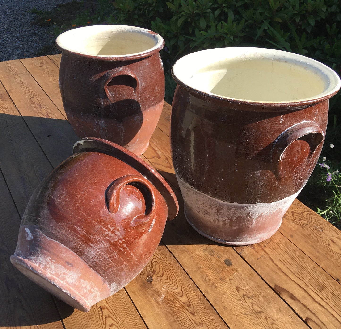 Large antique terracotta storage pot