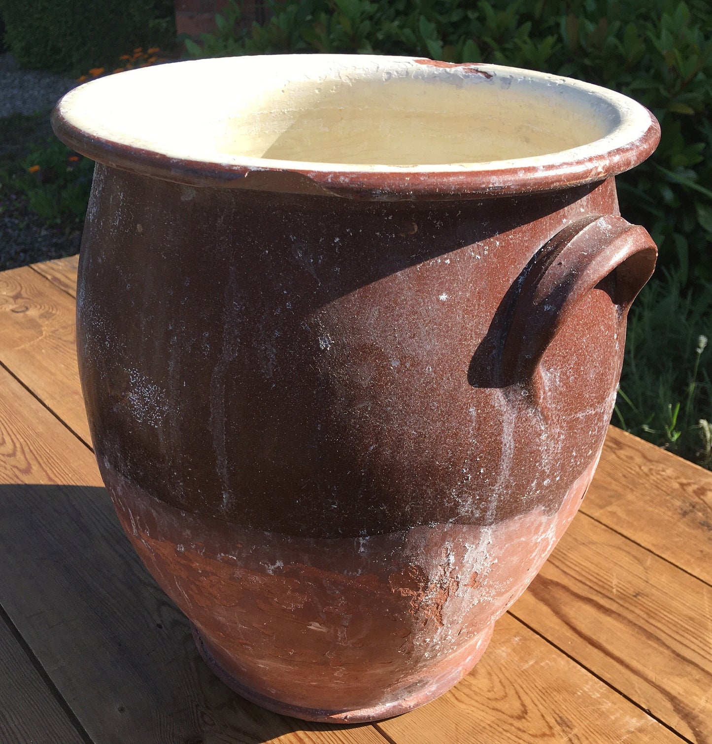 Large antique terracotta storage pot