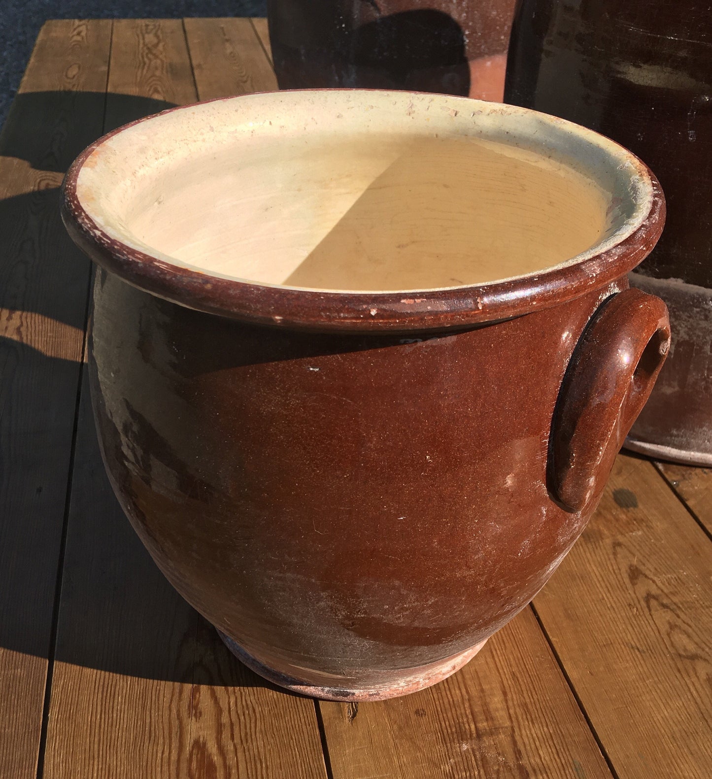 Large antique terracotta storage pot