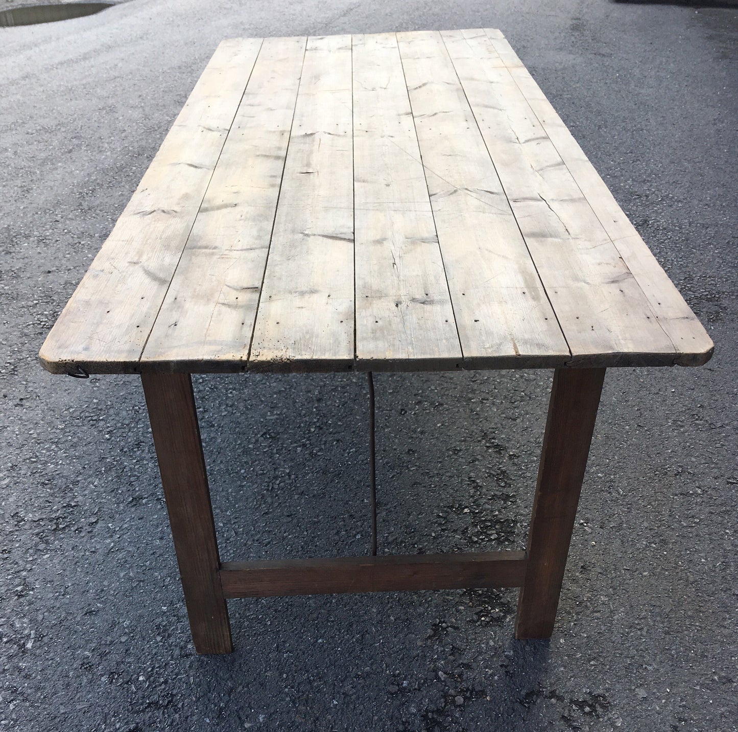 Large vintage trestle table