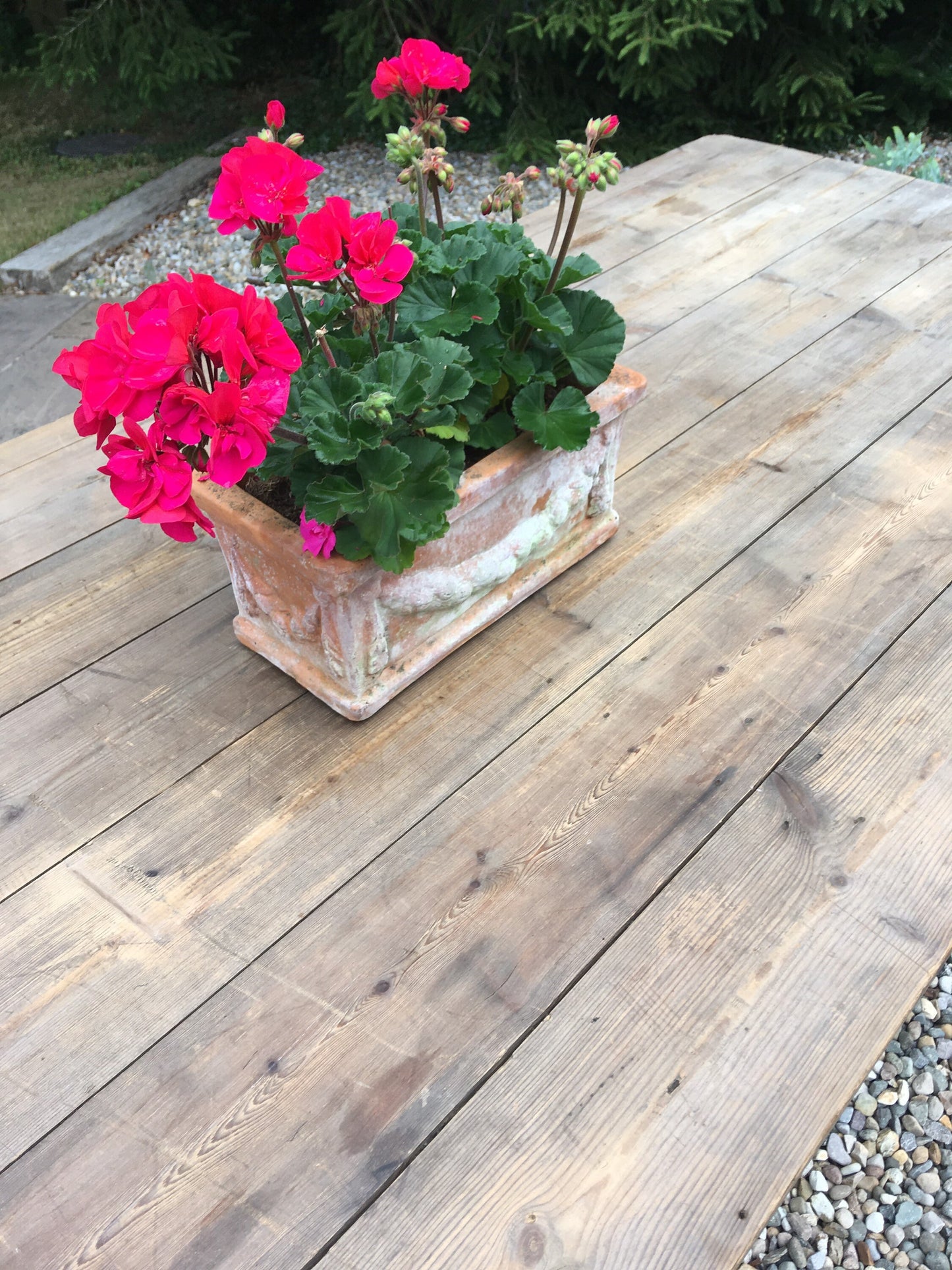 Large vintage trestle table