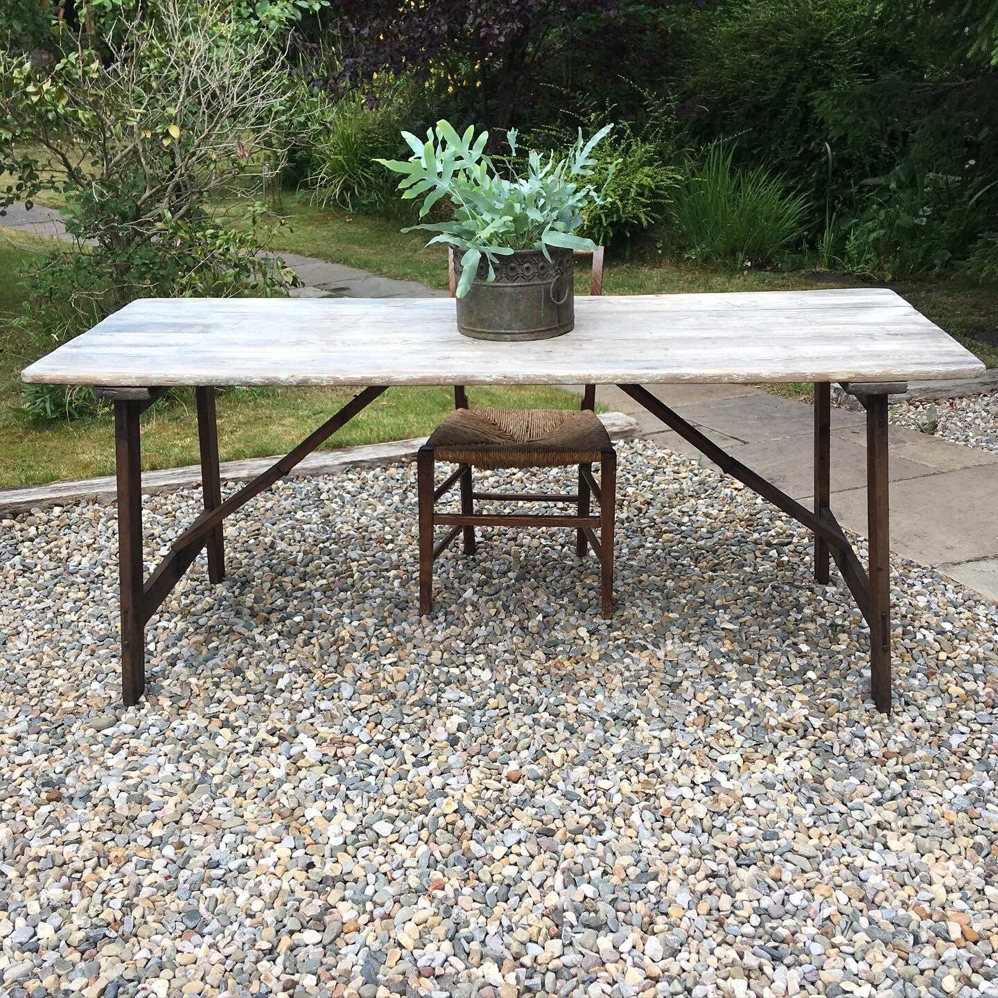 Vintage rustic trestle table