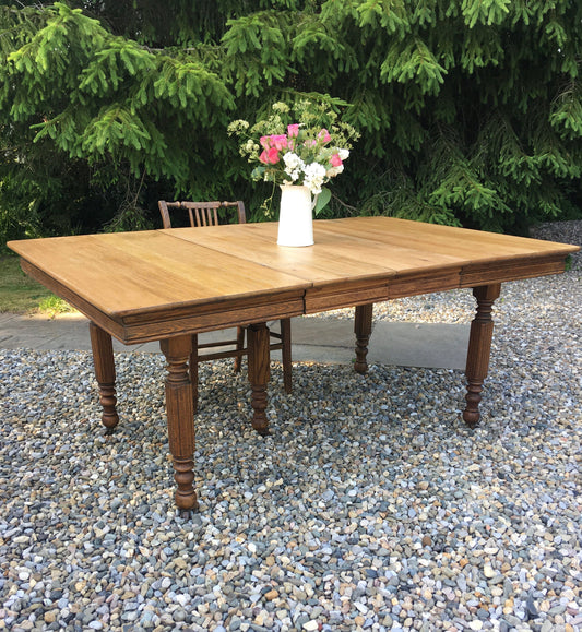 Antique oak campaign table