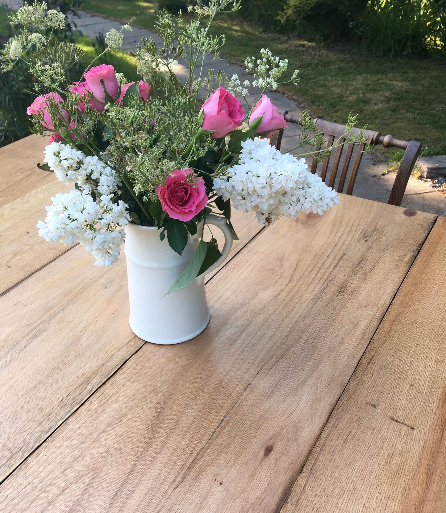 Antique oak campaign table