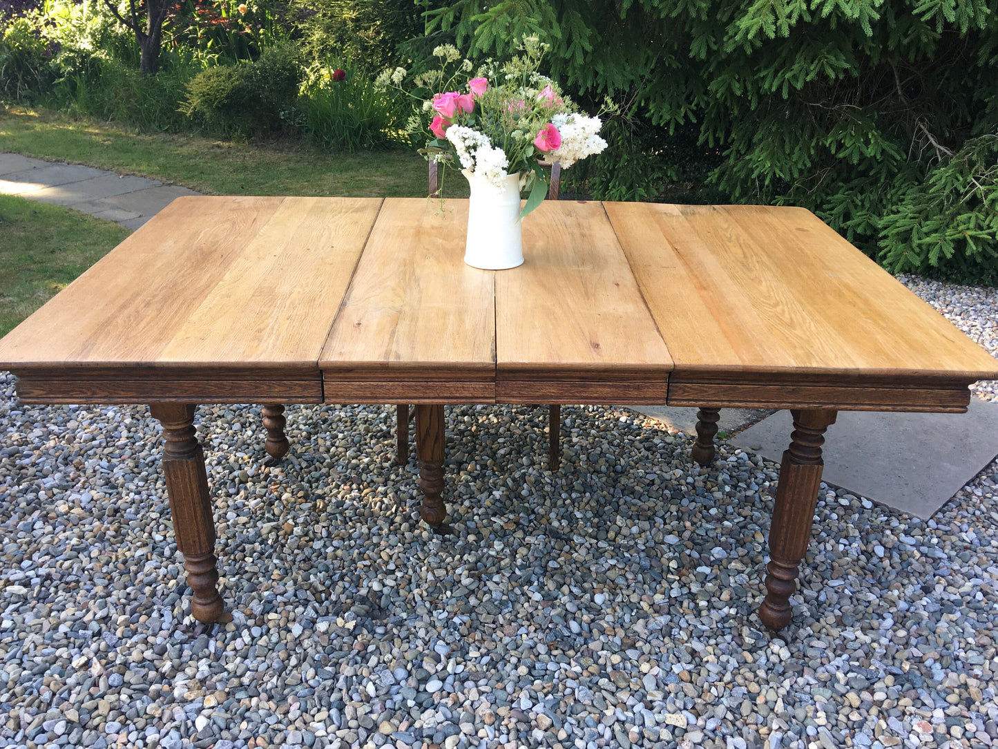 Antique oak campaign table